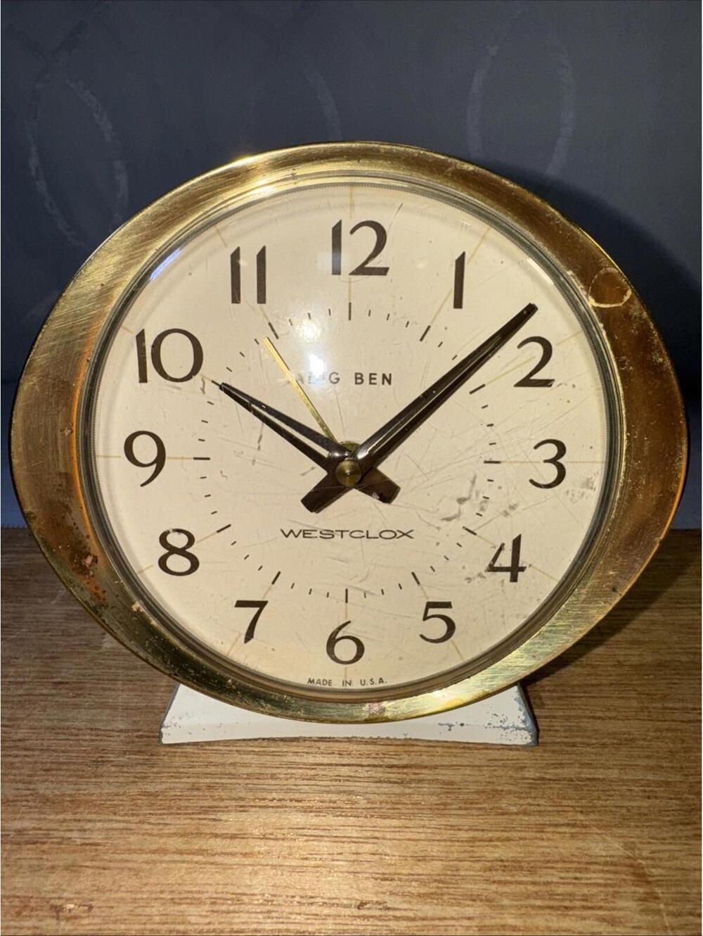 Vintage 1950s Westclox Big Ben WORKING alarm clock All Brass Knobs And Winder